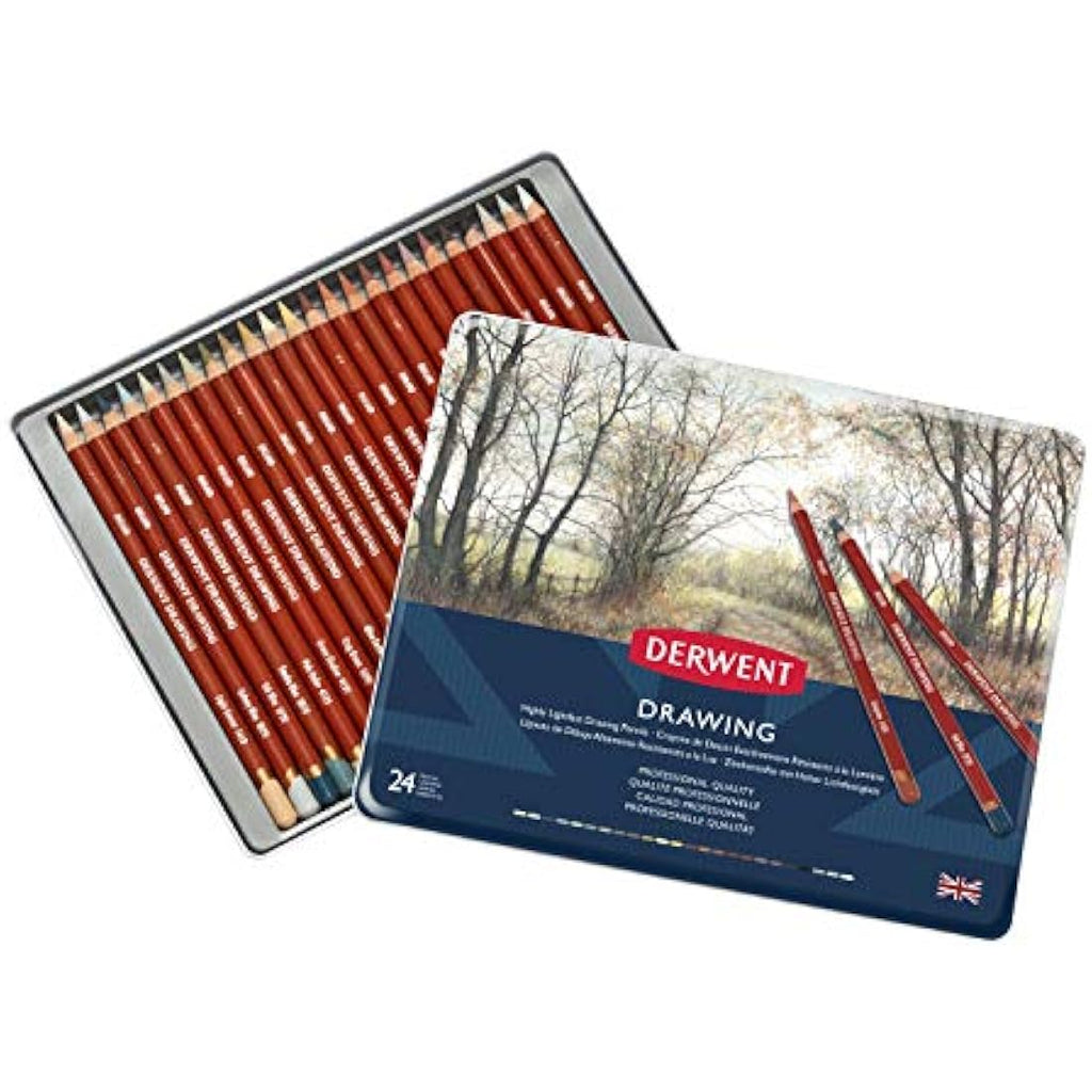 Derwent Drawing Pencils - Professional Coloured Pencils, Set of 24