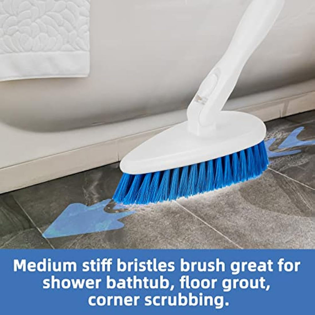 Qaestfy Shower Scrubber with 51'' Long Handle | 180° Swivel Head Brush