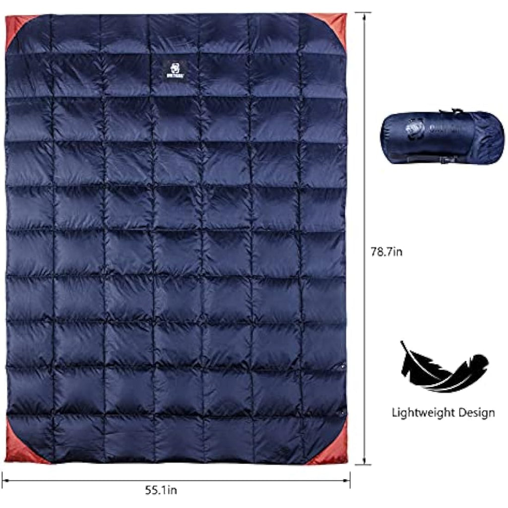 OneTigris Duck Down Camping Blanket | Packable Lightweight Hiking Quilt