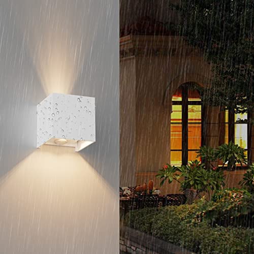 Klighten 2PCS Outdoor Wall Light with Motion Sensor - IP54 Waterproof White