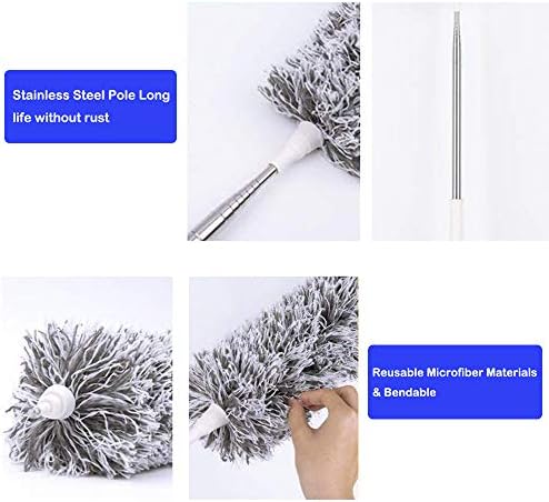 Lomida Microfiber Duster with 100-inch Extendable Pole and Bendable Head