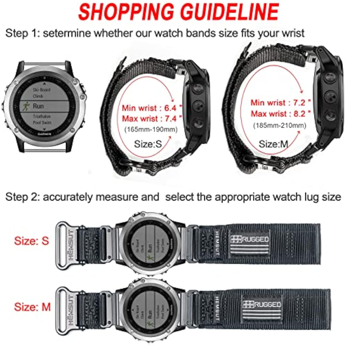Nylon Sport Watch Band for Garmin – Woven Buckle Strap