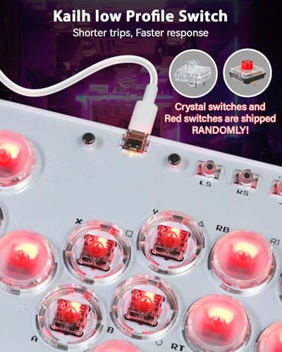 Haute42 T16 Arcade Stick – 16-Key Leverless Controller with RGB & Hot-Swap