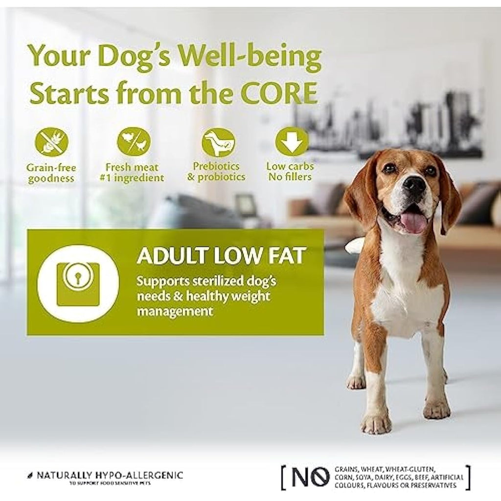 Wellness CORE Low Fat Dog Food | Grain-Free Turkey Kibble | 10kg