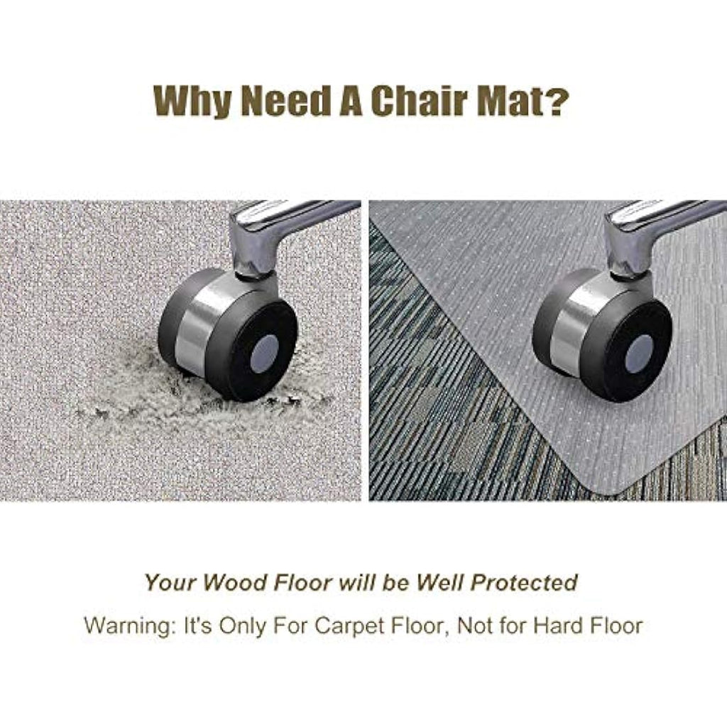 Office Chair Mat for Carpets | Thick PVC Studded, 36"x48"