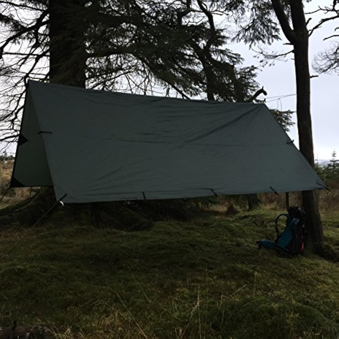 3m x 3m Bushcraft Tarp – Waterproof Polyester Bivi Basha