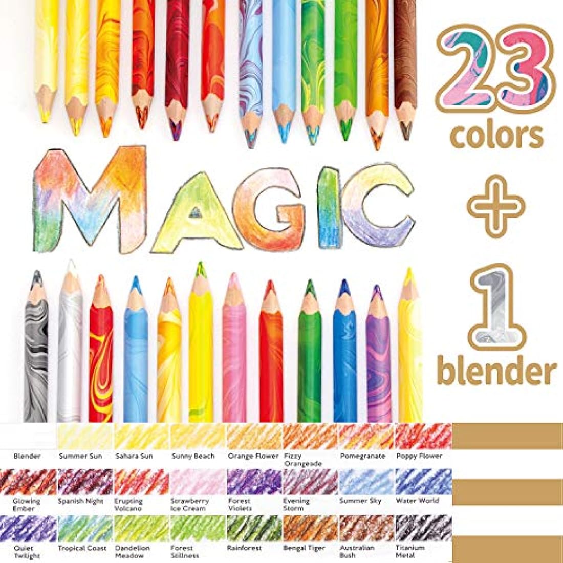 Koh-I-Noor Magic Jumbo Triangular Colored Pencils, 24-Pack Tin