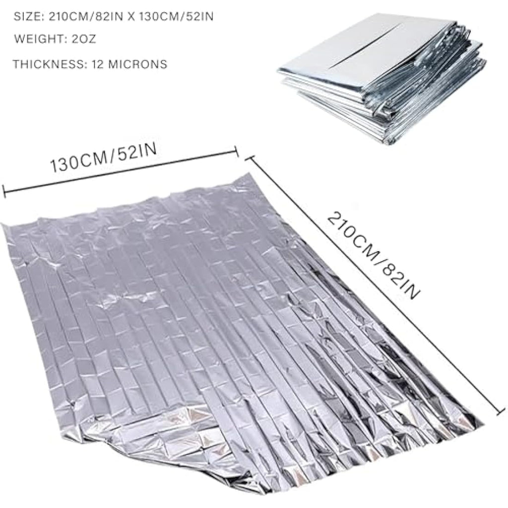 MIXIAO Emergency Mylar Thermal Blankets - 50 Pack Survival Gear