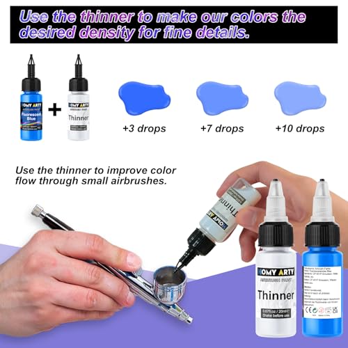 HOMY ARTY Airbrush Paint Set - 48 Bottles Water-Based Acrylic Paint