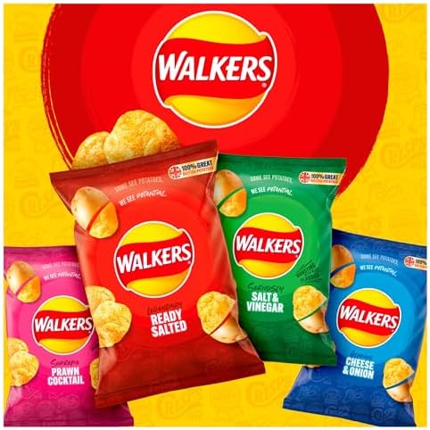 Walkers Prawn Cocktail Potato Crisps – 32 x 45g Bulk Multipack
