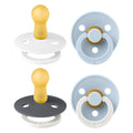 BIBS Colour Pacifiers – 4-Pack Natural Rubber Soothers, Glow White