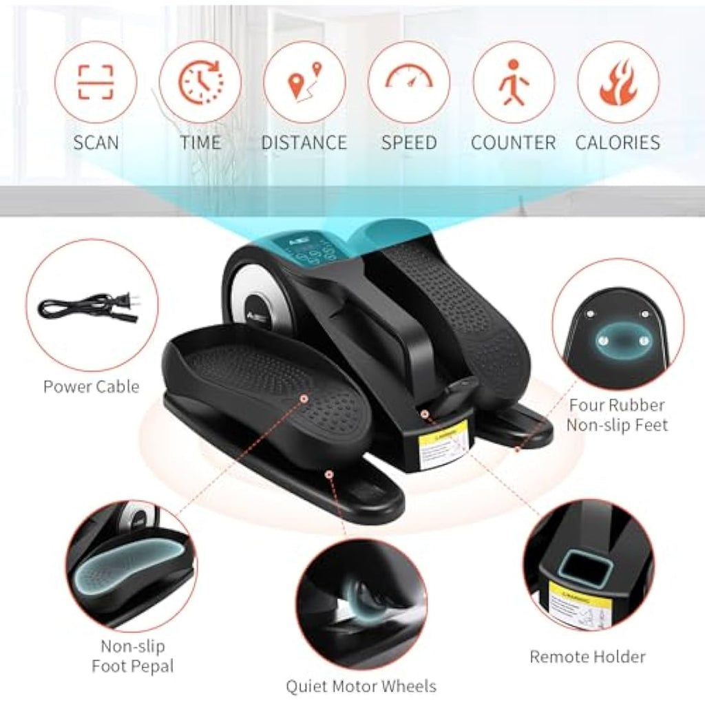 AOODIL Under Desk Elliptical - Electric Seated Pedal Exerciser with Remote