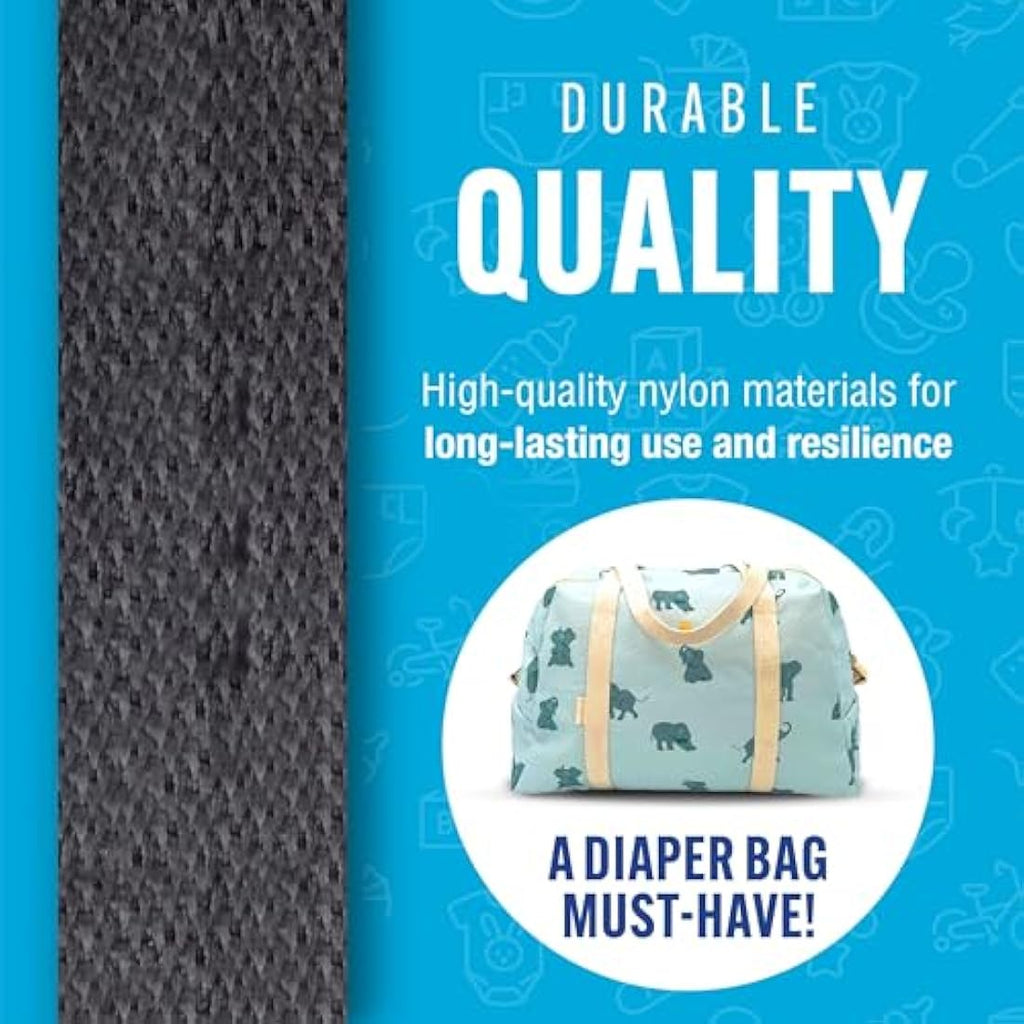 Baby Buddy Secure-A-Toy Safety Strap for Strollers, Black-Gray, 2 Count
