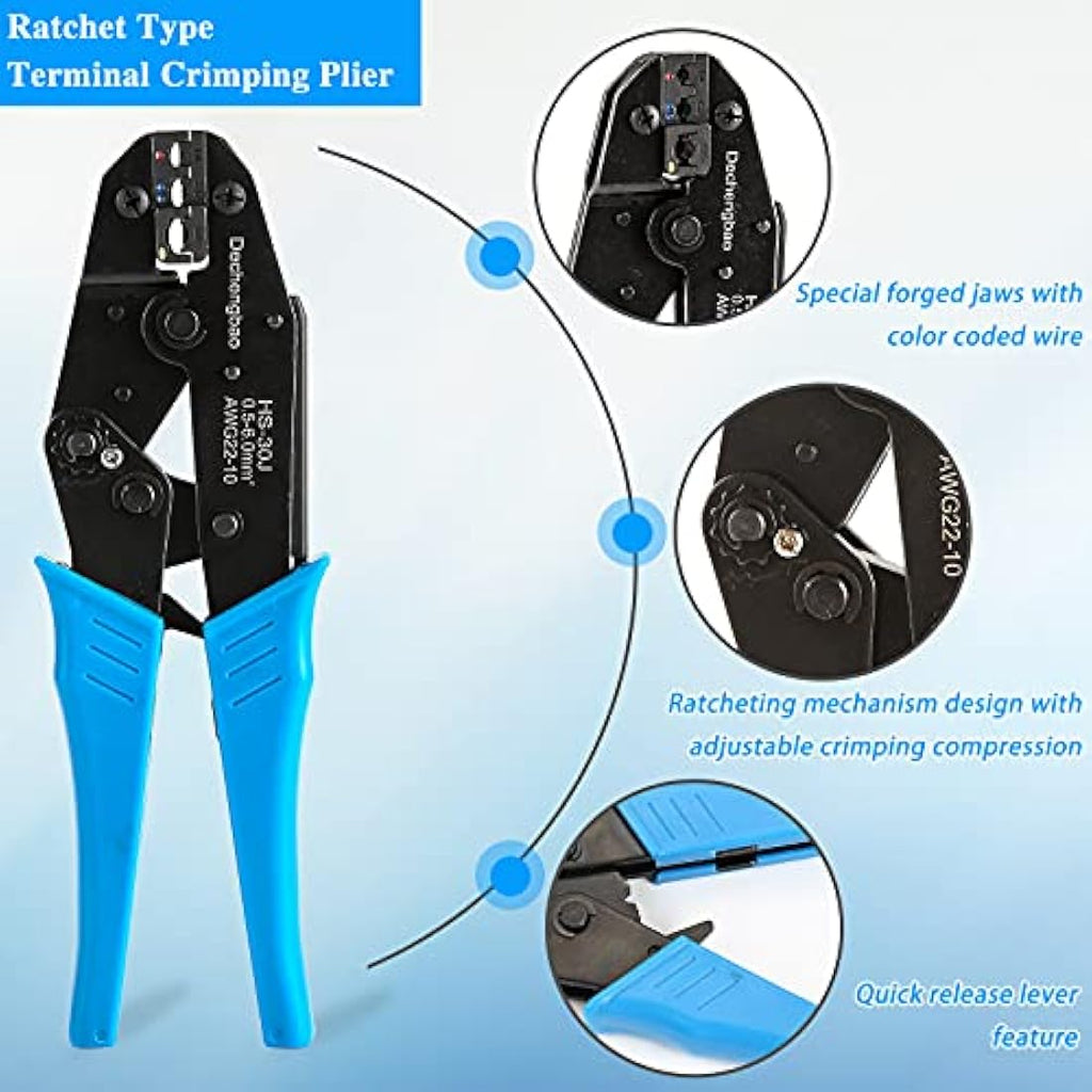 Ratchet Wire Crimping Tool Kit with 700 Connectors