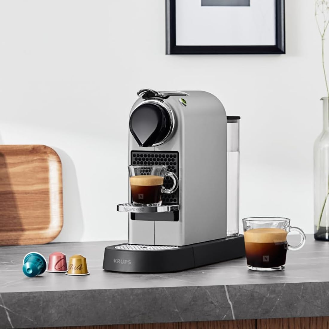 Nespresso Citiz by Krups Coffee Pod Machine - Silver Espresso Maker