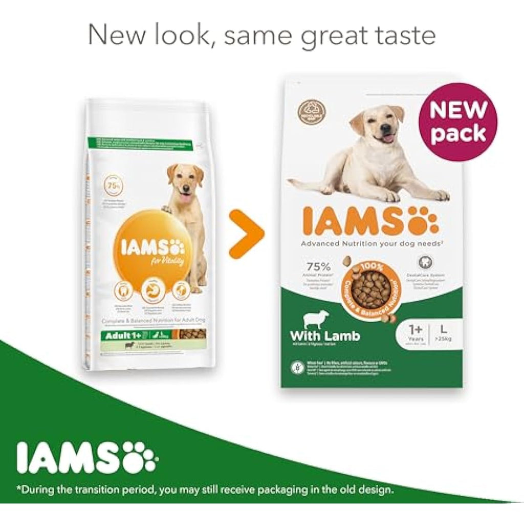 IAMS Adult Large Breed Dry Dog Food – Lamb & Rice Wheat Free 12kg