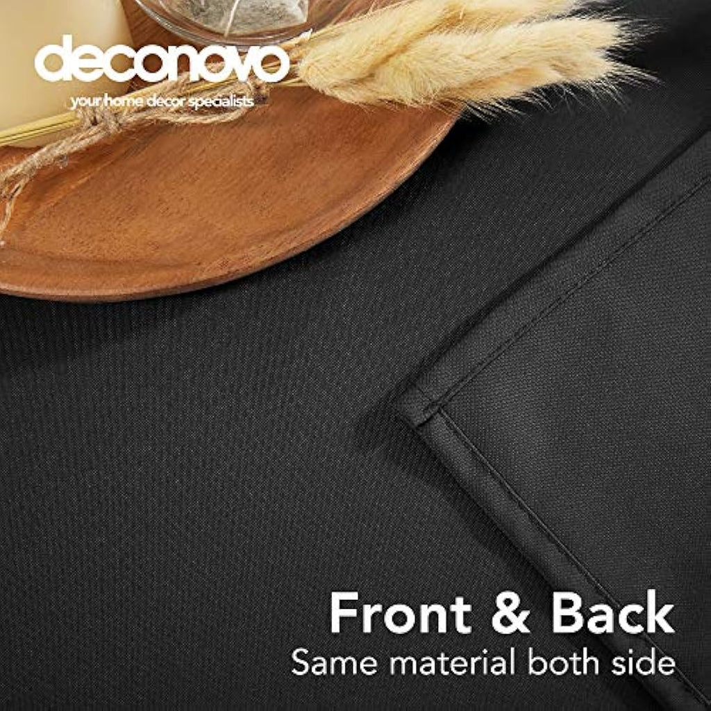 Deconovo Black Oxford Tablecloth | Waterproof & Wipeable Rectangle Cover
