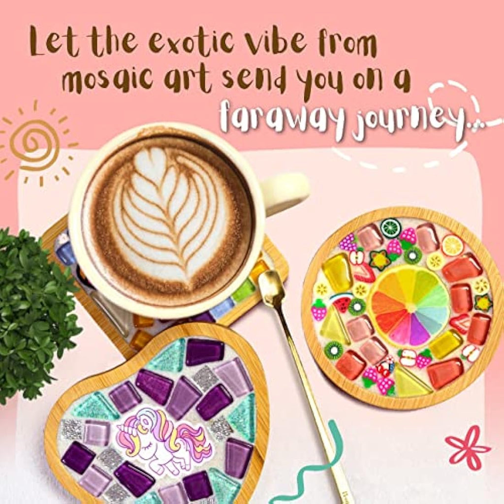 Jolof Store Mosaic Coaster Craft Kit – DIY Glass Tile Art for Kids