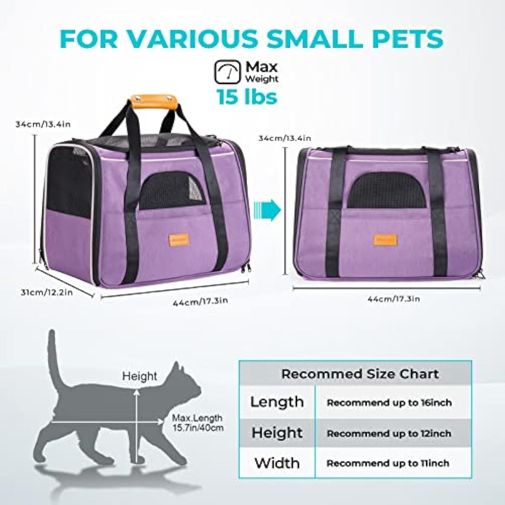 Morpilot Breathable Mesh Pet Carrier – Portable Travel Bag for Small Animals