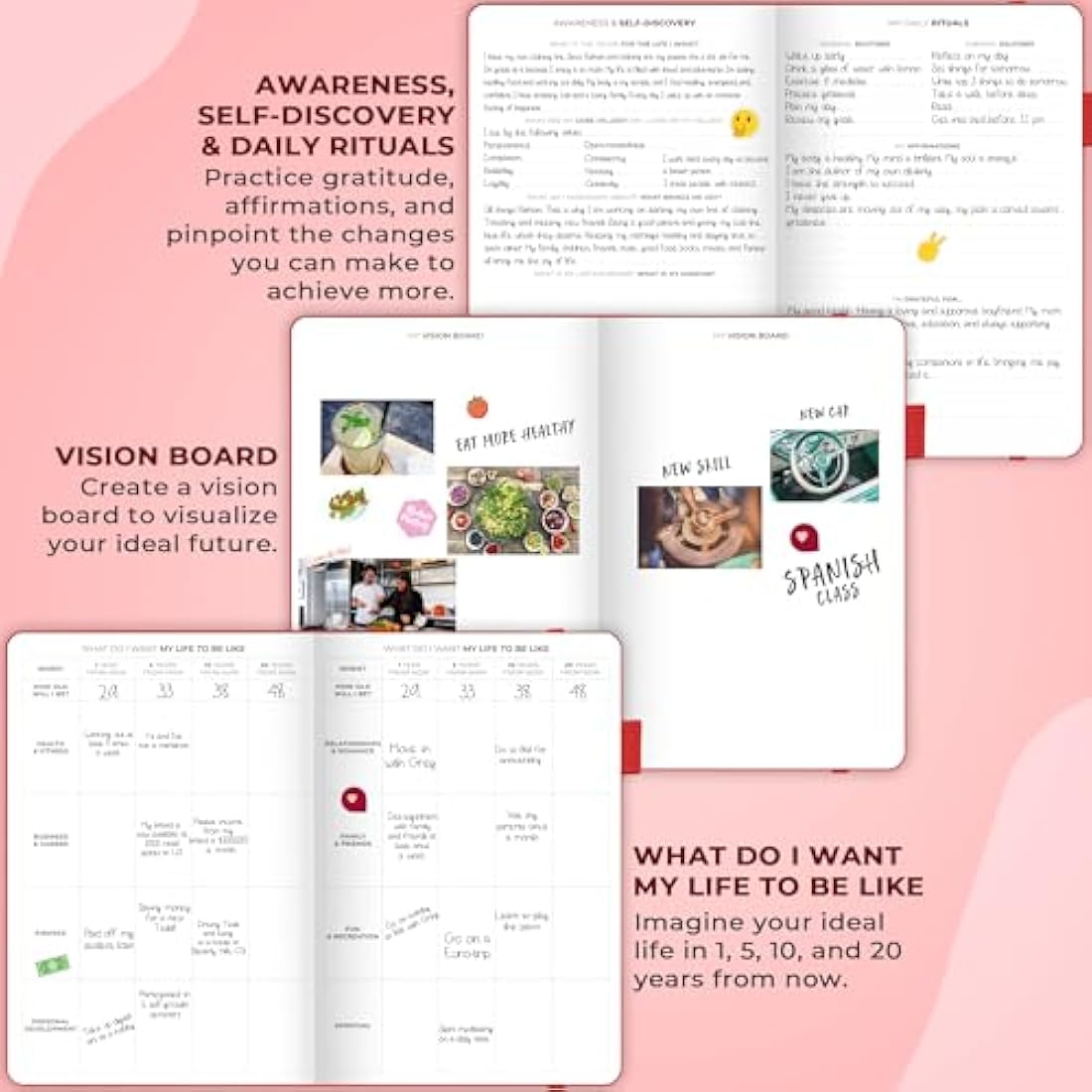 Clever Fox Undated Weekly Planner – A5 Hourly Appointment Book, Red