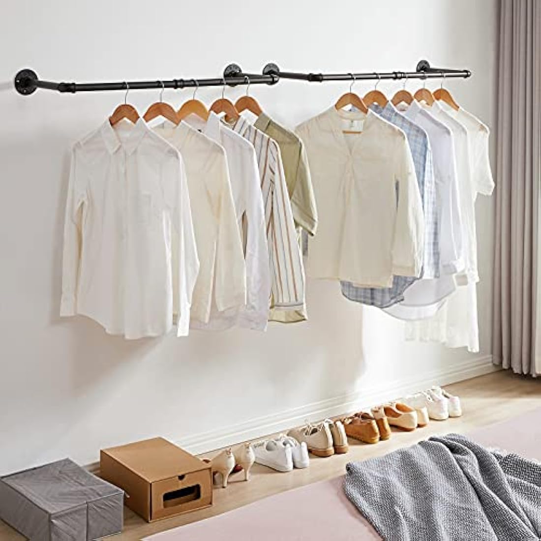 Industrial Pipe Clothes Rail – Set of 2 Heavy Duty 94cm