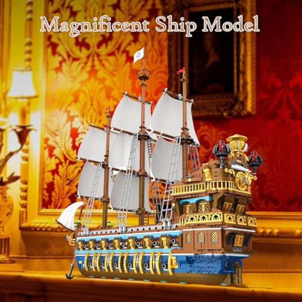 JMBricklayer Pirate Ship Building Blocks Set – Royal Fleet Model 40103 (3162 Pieces)