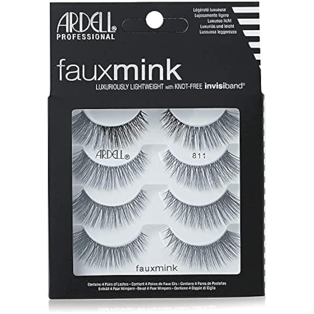 Ardell Faux Mink 811 False Lashes – Invisiband Volume Pack of 4