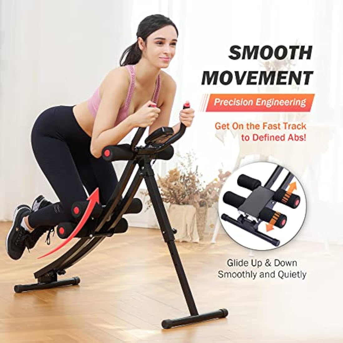 ZELUS Ab Machine - Foldable Abdominal Coaster with 4 Intensity Levels