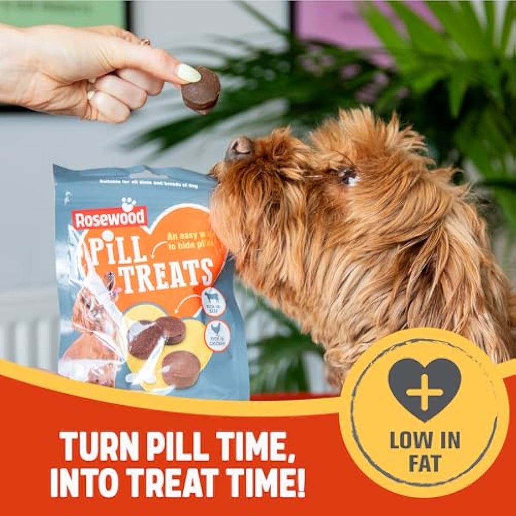 Rosewood Pill Treats for Dogs – Chicken & Beef Soft Pill Pockets (12 Pack)