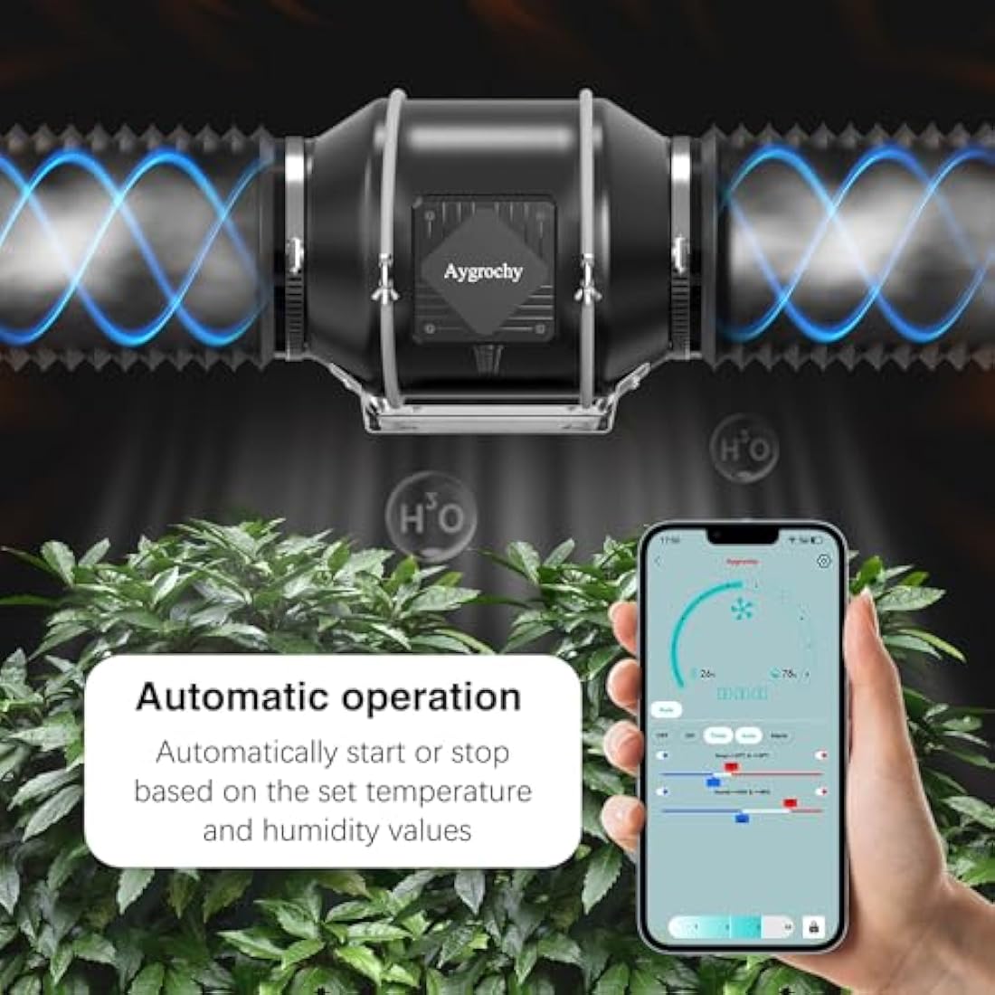 Aygrochy 6 Inch WiFi Inline Duct Fan | Smart EC Motor Grow Tent Fan