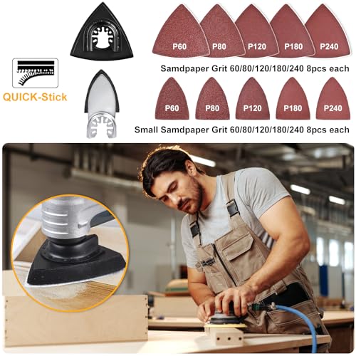 PECHAM 102PCS Oscillating Multitool Blade Kit | Titanium Wood Metal Blades