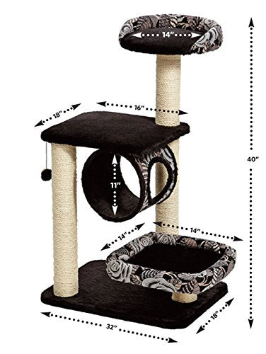 MidWest Homes 4-Tier Cat Tree | Sisal Scratching Posts & Lounging Bed