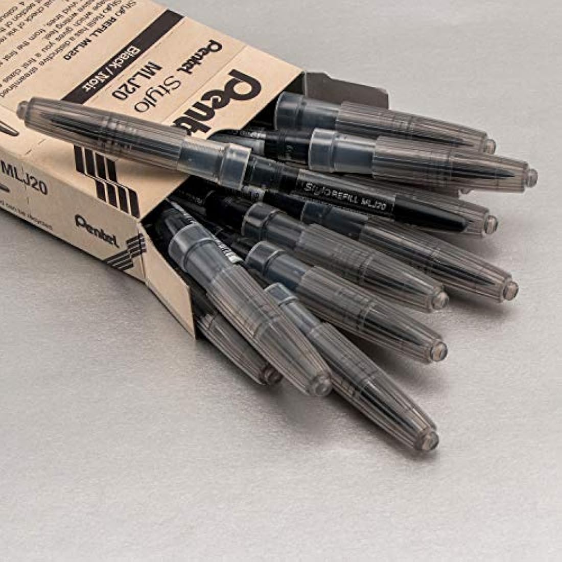 Pentel Arts Tradio Stylo Sketch Pen Refills - Black Ink - Box of 12