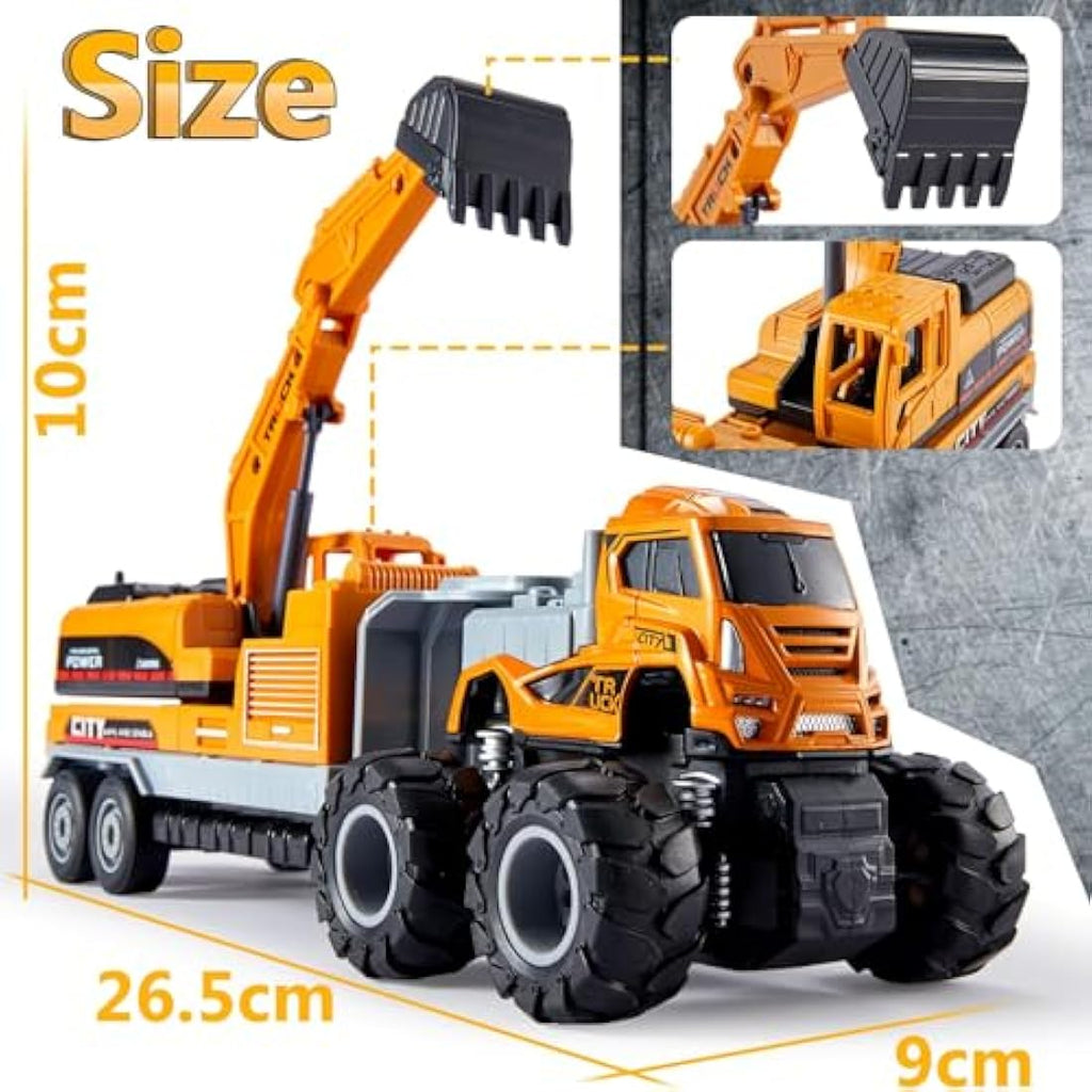 Diecast Excavator Toy – Friction Powered Construction Digger