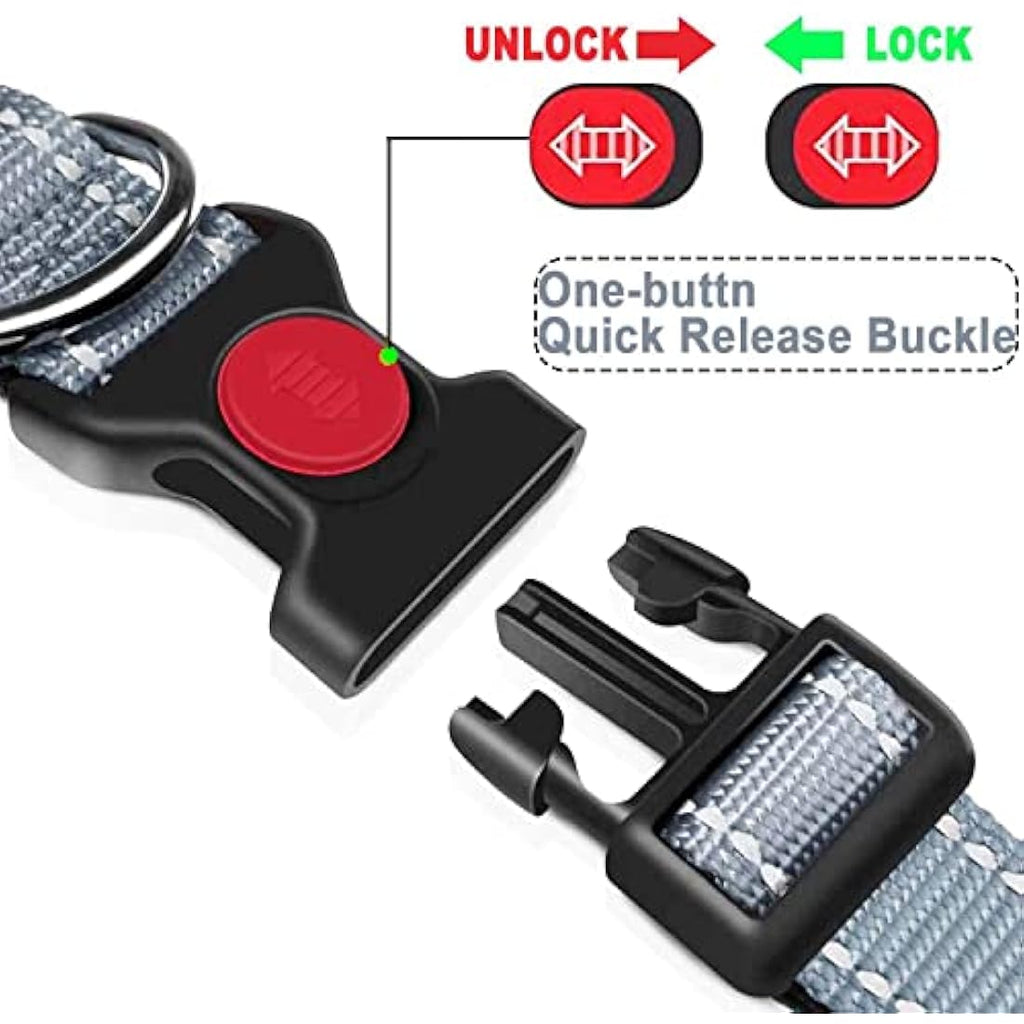 Reflective Dog Collar – Padded Durable Nylon Pet Collar