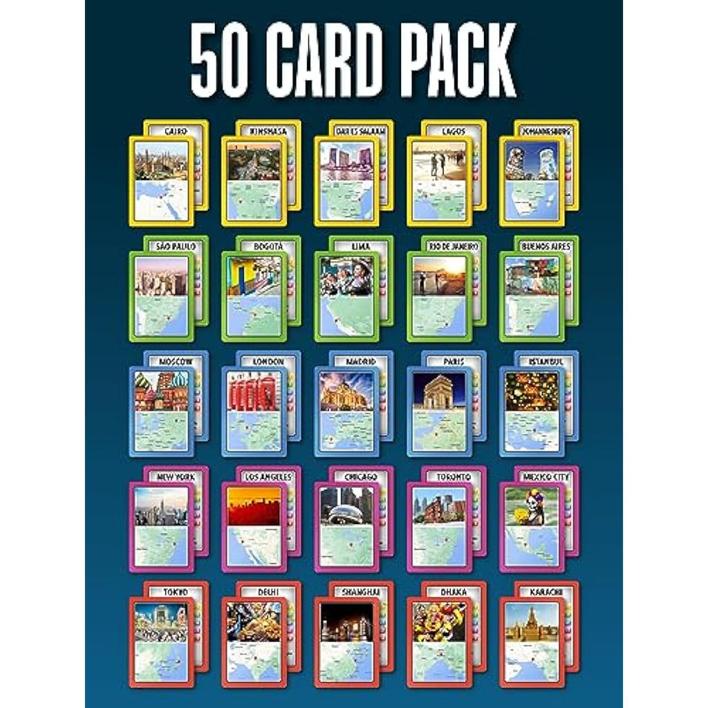 Megacities 7-in-1 Travel Card Game – Educational Geography Quiz