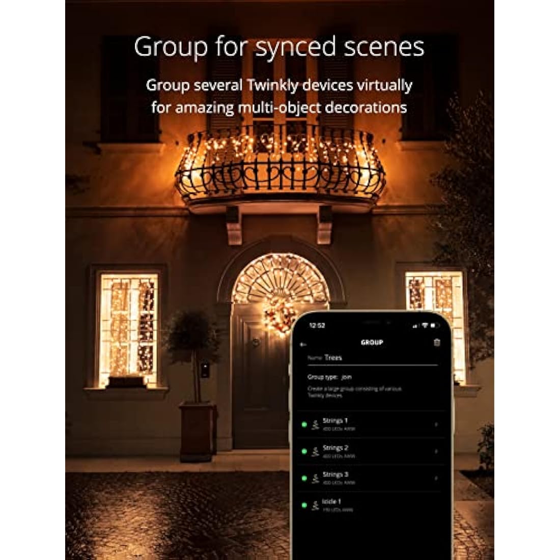 Twinkly Icicle 190 LED Smart White Cascade Lights | App Controlled