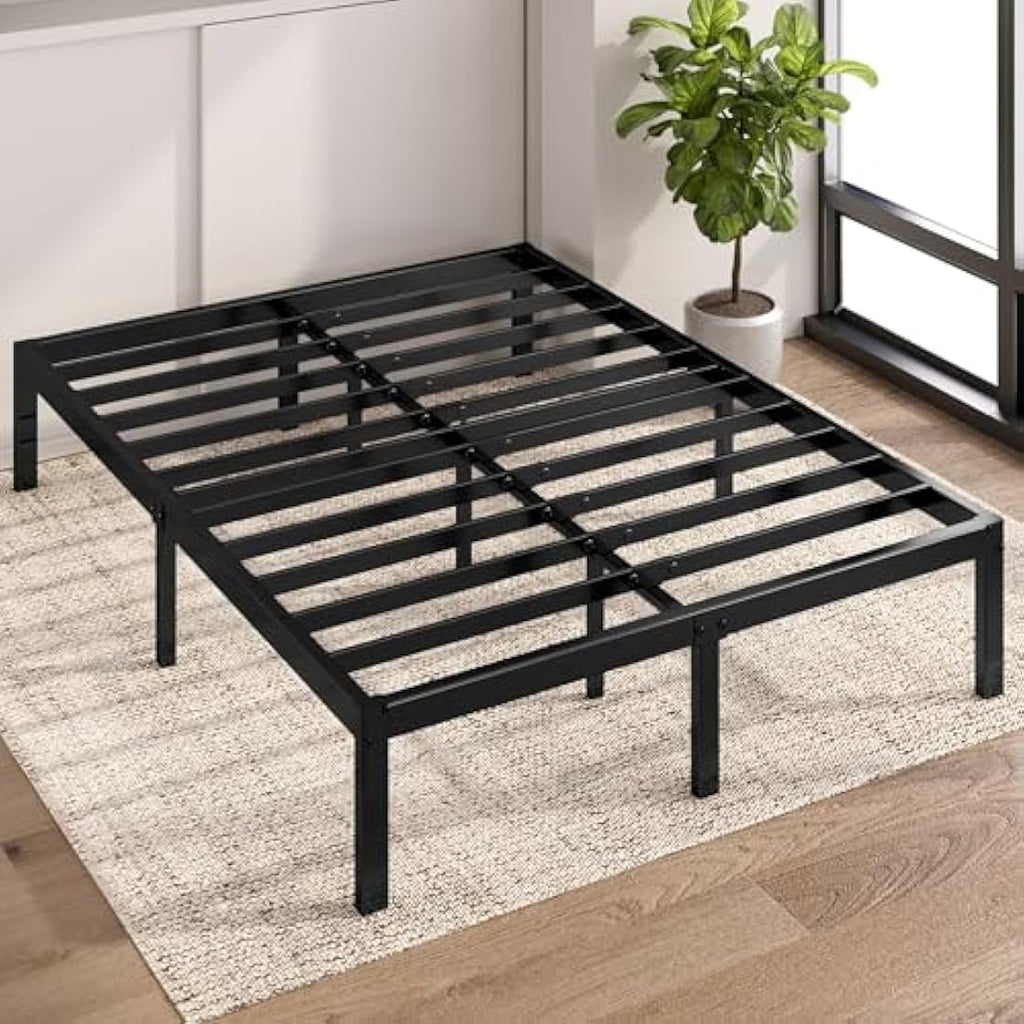 Zinus Elias King Metal Bed Frame – 36cm Height with Storage | Black