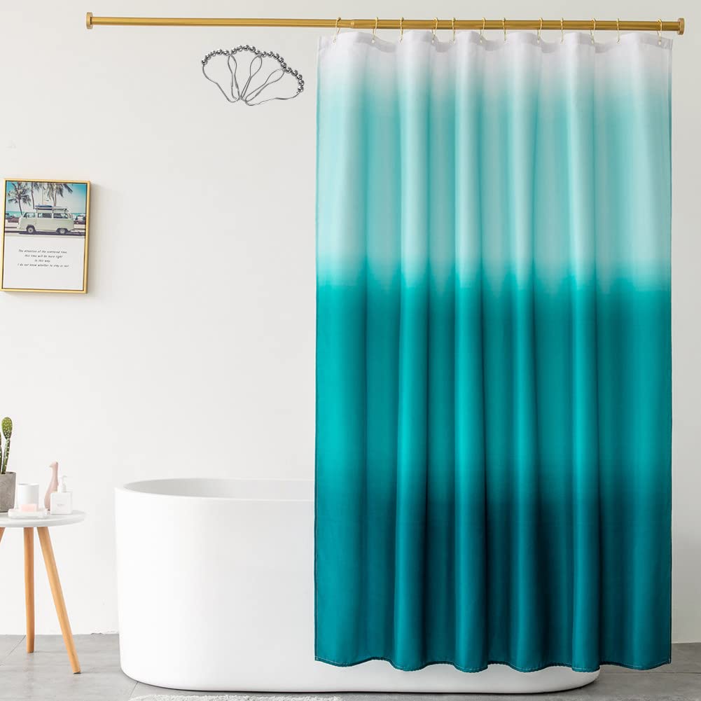 DeKeLaiFu Blue Ombre Shower Curtain – Heavy-Duty Waterproof Fabric, 150x180cm