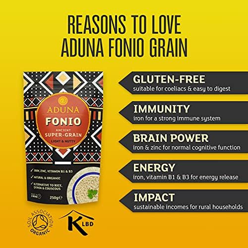 Aduna Organic Fonio Supergrain – Gluten-Free Ancient Grain - 3 x 1kg