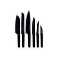 Tramontina 6-Piece Stainless Steel Kitchen Knife Set with Black Handles