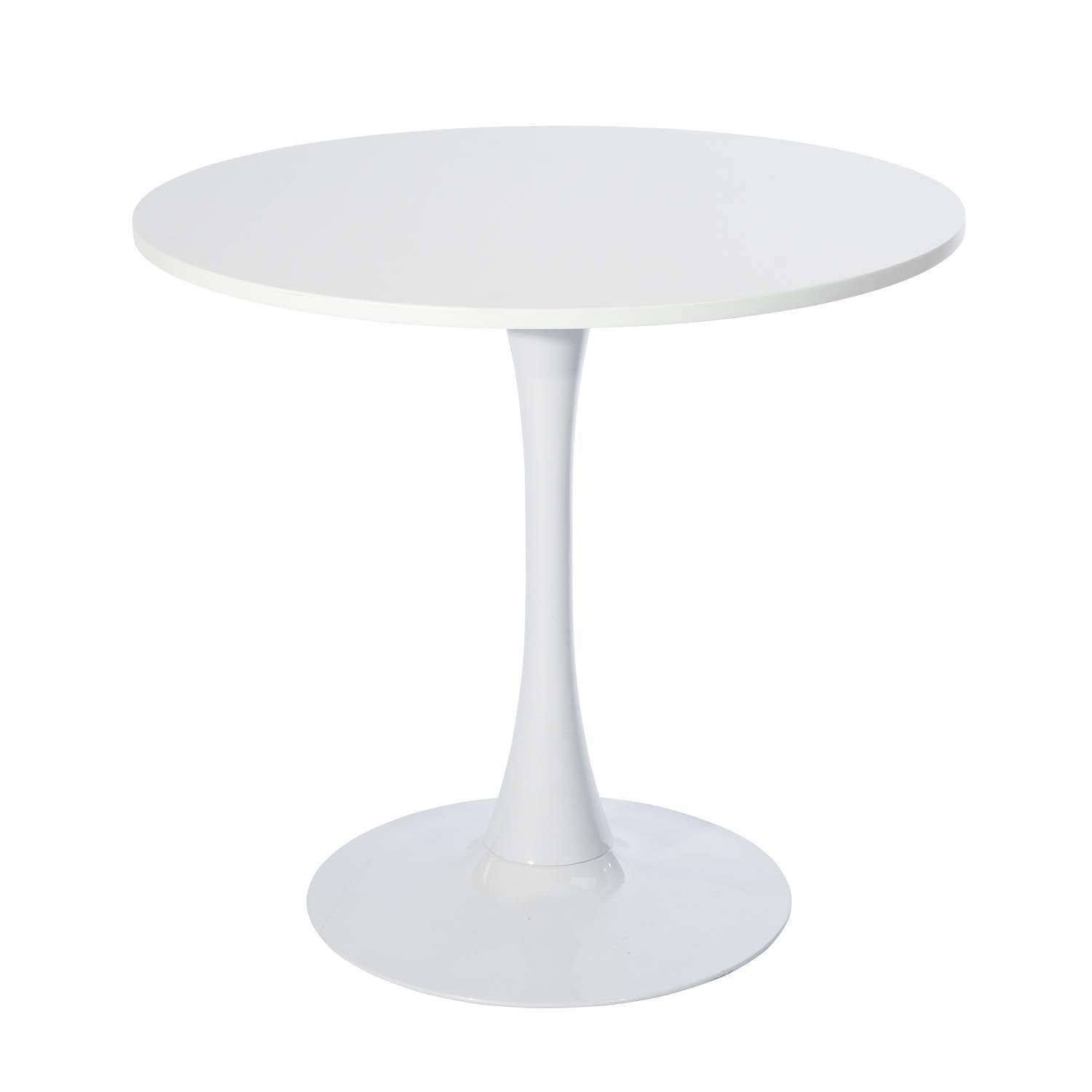 MEUBLE COSY Round Scandinavian Dining Table - White MDF - 80x80cm
