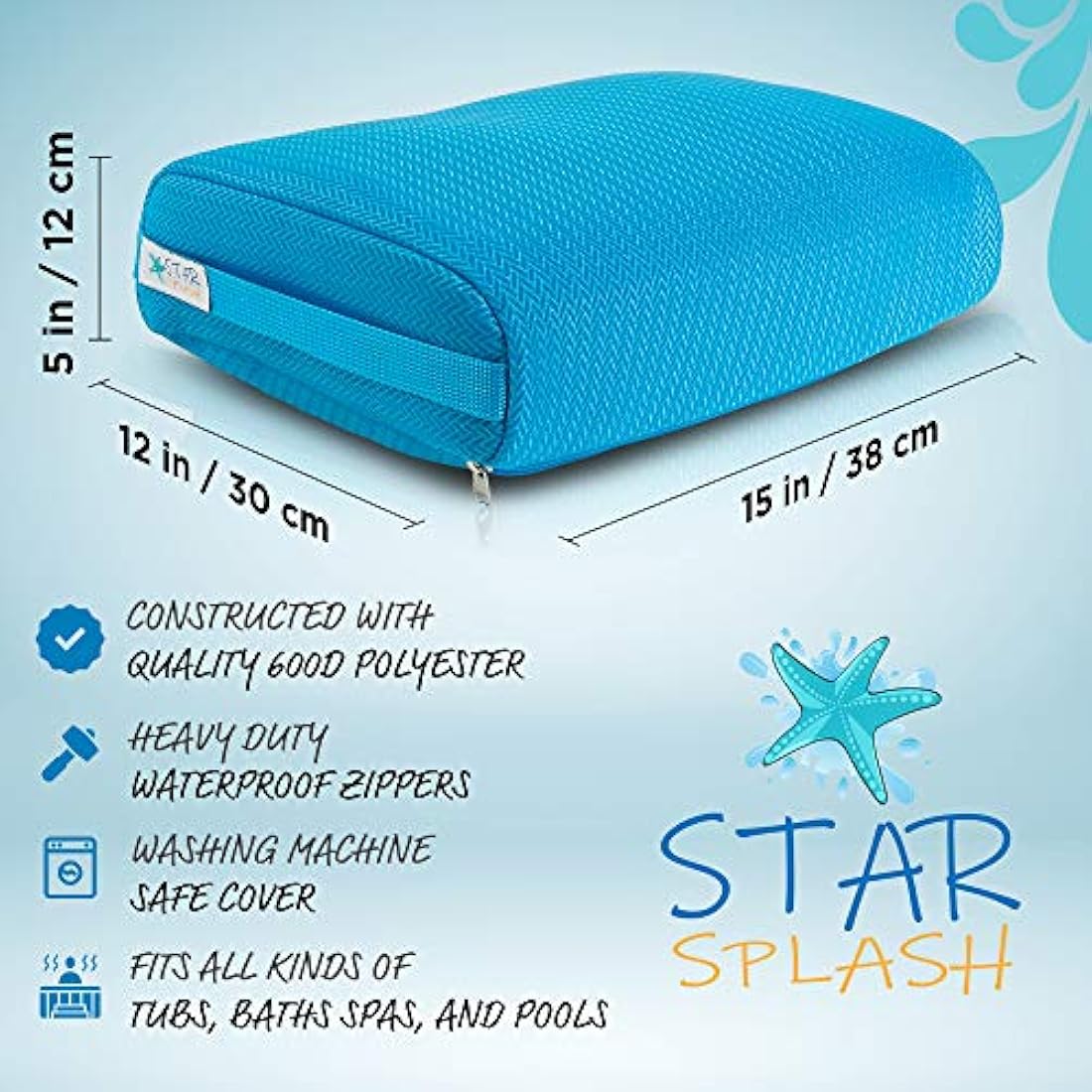 Star Splash Hot Tub Booster Seat – Non-Slip Weighted Spa Cushion, 5 Inch