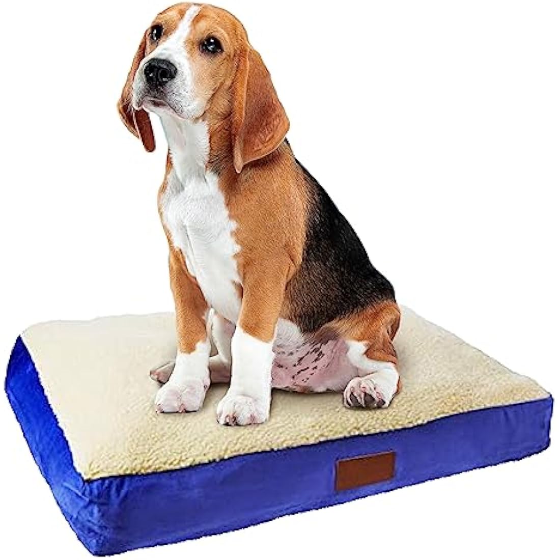 Ellie-Bo Medium Dog Bed | Washable Blue Faux Suede Crate Mattress