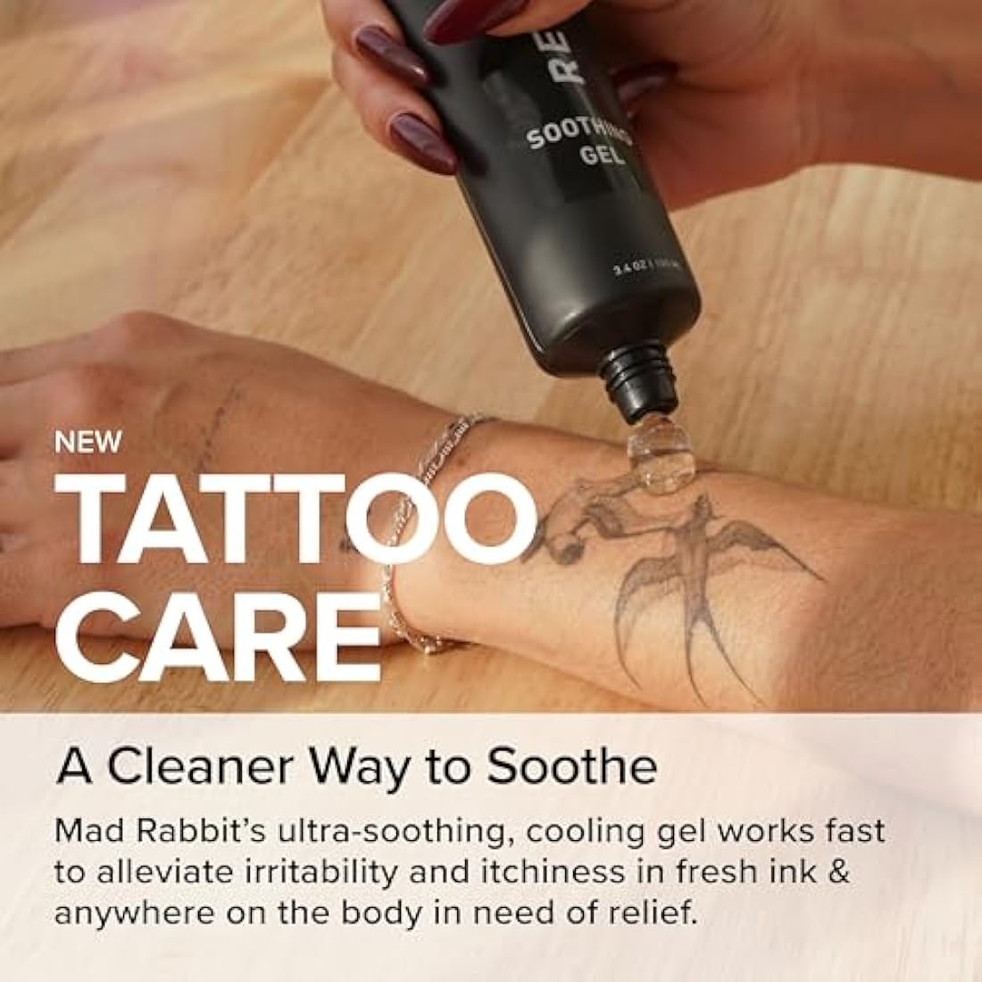 Mad Rabbit Tattoo Aftercare Soothing Gel – Cooling Moisturizer for New Ink