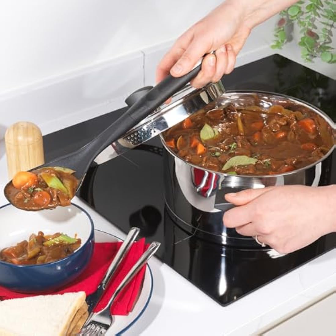 Russell Hobbs Excellence 24cm Stainless Steel Stockpot with Glass Lid