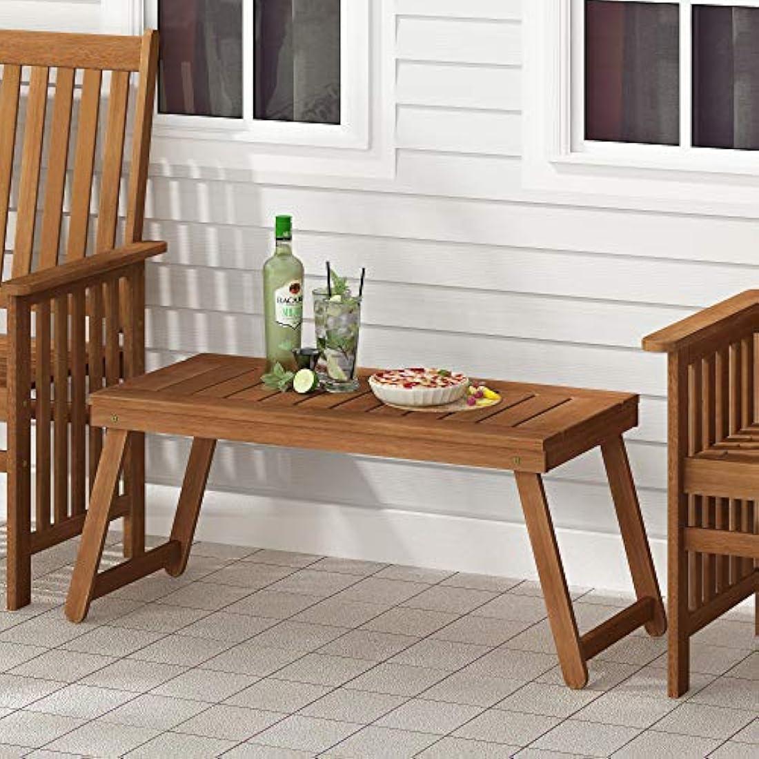 Furinno Patio Folding Table – Weatherproof Meranti Wood Outdoor Table