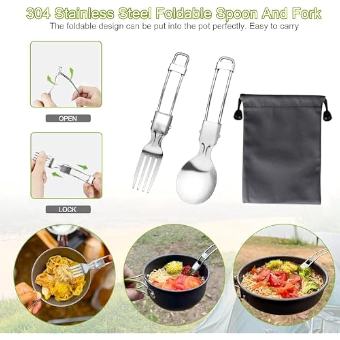AUTOPkio 12-Piece Camping Cookware Set with Portable Gas Stove