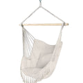 VOUNOT Macrame Hanging Hammock Swing Chair with Cushion - Beige