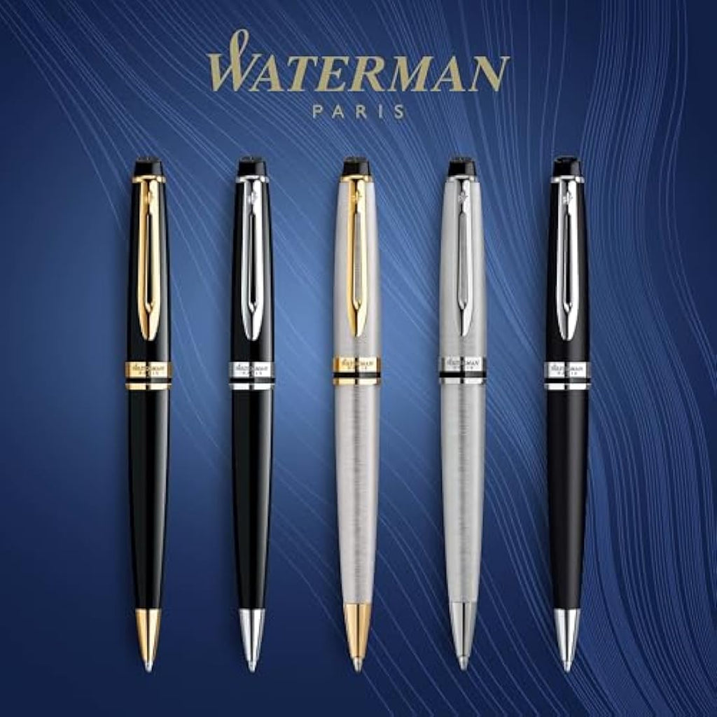 Waterman Expert Ballpoint Pen | Gloss Black & Chrome | Medium Tip